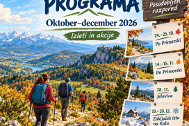 Ilustracija spremembe programa planinskih izletov PD Hrastnik za oktober, november in december 2026